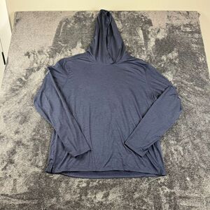 Nathan Running Hoodie Pullover Men's XL Navy Blue Thumbholes Outdoor